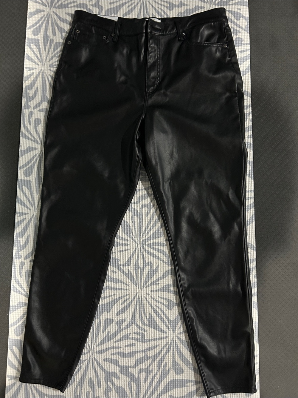 pistola Black Faux Leather Women's Pants